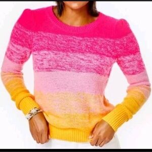 Lilly Pulitzer Olinia  Wool Blend Sweater Pink Grenadine Marbled Ombre size M